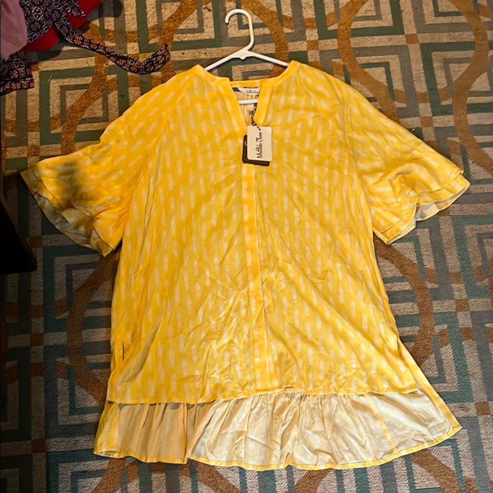 Matilda Jane Yellow Asymmetrical Boxy Blouse